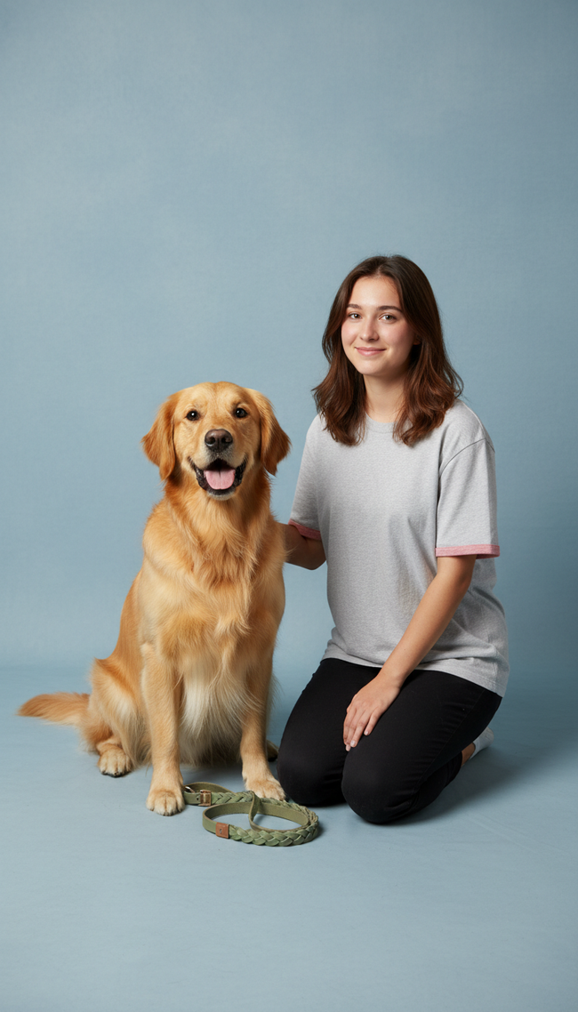 Student Sitter with Golden Retriever